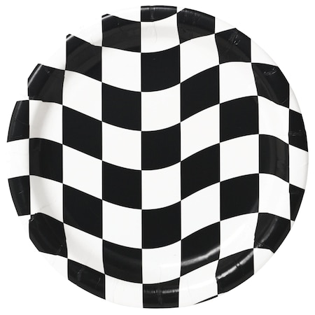 Creative Converting Black and White Check Dessert Plates, 7", 96PK 419944